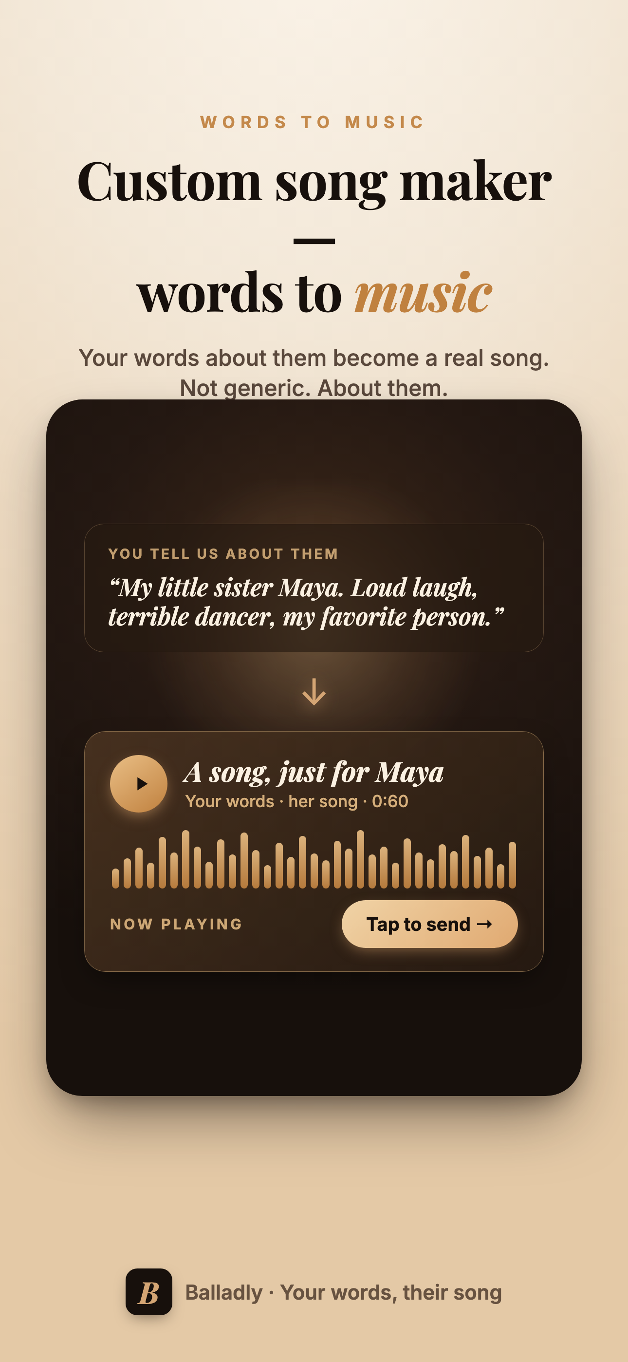 Balladly custom song maker
